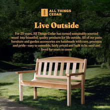 All Things Cedar 51 Inch Wooden Garden Bench, Outdoor Patio Seating Chair, Natural