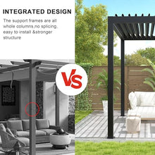 ANTSKU 10'x13' Louvered Aluminum Pergola with Adjustable Retractable Roof Black
