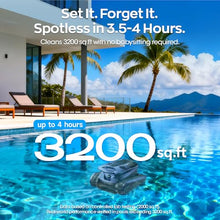 (2026 New) Pool Vacuum Robot - AI Smart Navigation, 360° Top-to-Bottom Cleaning, 4 Cleaning Modes, Over 3.5h Replaceable Battery Design, for Inground & Above-Ground Pools up to 3,200 Sq. Ft