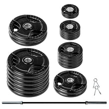 Lifeline Olympic Weight Plate Set with Bar and Collars Black