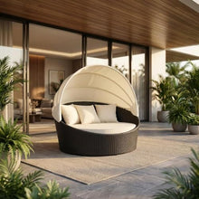 Outdoor Escape Gray Outdoor Patio Daybed, Adjustable Backrest, Durable Frame, Comfortable Seating, Stylish Outdoor Living Accessory