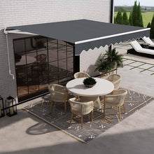ALEKO Electric Patio Awning Caribbean White Frame 12x10 Gray