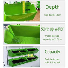 Vertical Garden Wall Hanging Planter, Elevated Garden Beds with Water Drainage Hole, Multi-Layer Railing Flower Pots for Three-Dimensional Greening Planting (Color : Green, Size : 99x90cm)