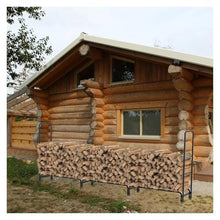 EliteBloom Heavy Duty Adjustable Metal Firewood Rack for Outdoor Use 12ft Length Sturdy Log Holder and Wood Stacker for Firewood Storage and Organization,