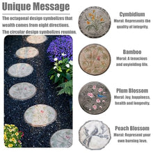 Elitix Stepping Garden Stone 6 Pcs Flower Step Gardening Stone for Grandmas Lawn, Round Stepping Stone Kit for Outdoor Garden Walkway, Chinese Style Decorative Gifts for Home(Color:Plum Blossom)