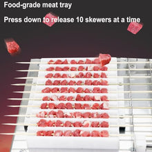 Kebab Maker Press Mould, 10 Holes Stainless Steel Meat Skewer Machine, BBQ Tool, for Skewer Length: Under 35 Cm, Home BBQ Parties Barbecue Helper