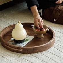 DINBOZ26X Living Room Table Wheeled Wooden Sofa Side Table Movable Small Round Retro Minimalist Trolley Storage Shelf Outdoor Side Table(Large)