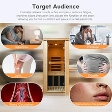 HOSAUNA 1 Person Infrared Sauna Hemlock Wood with LCD Control 980W Indoor