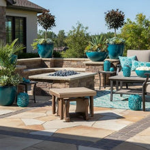 Outdoor Escape Brown Gliding Ottoman with Tudor Base, Heavy-Duty HDPE Footrest, Stainless Steel Hardware, All-Weather