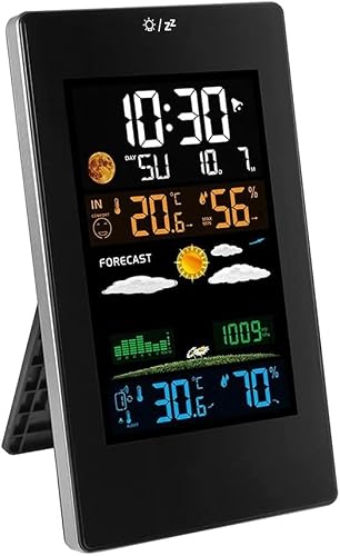 SHANBOYU Wireless Weather Station Indoor Outdoor Weather Forecaster with Digital Thermometer Hygrometer with Alarm Clock