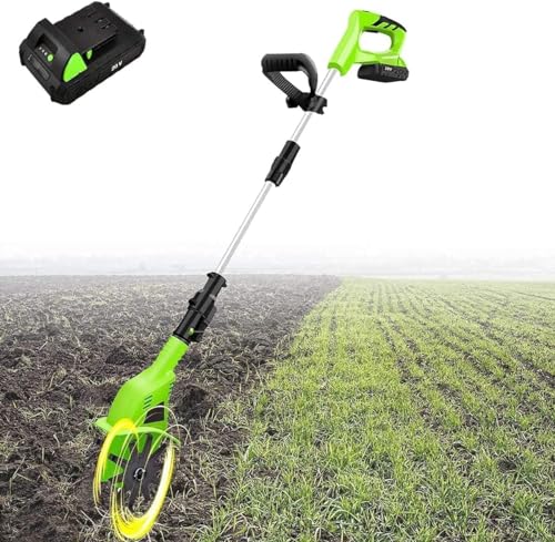 Garden Tiller,Rotavator Cordless Rotavator Lightweight Handheld Garden Tiller Rotavator with 4000Mah Rechargeable Battery and Charger for Garden Vegetable Plots