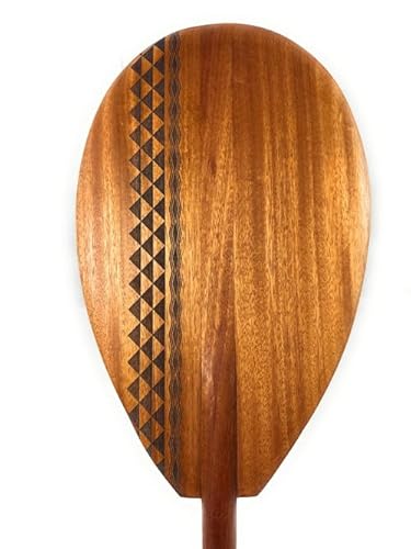 Tikimaster Blonde Koa Paddle 60 Inch Steersman with Custom Tribal Etching