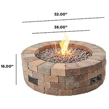 The Outdoor GreatRoom Company DIY Bronson Block Round Gas Fire Pit Kit with Battery Powered Spark Ignition, Propane or Natural Gas, Charcoal Grey Top 4-Piece Set, 51.25-Inch