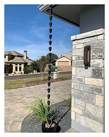 Rain Chains 8.5ft Aluminum Alloy Rain Chains For Downspouts, Rain Catcher Chain For Gutters For Heavy Rain, Rain Chain Petal Temple Drainage Chain Temple Decoration Functional and Decorative for Gutte