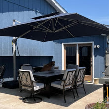 OROTLECT 132" Square Cantilever Umbrella With Base,Navy