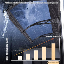 Outdoor Window Awning, Curved Transparent Polycarbonate Cover, UV/Rain/Snow Protection for Patio Porch Door, with Black Bracket (120x350cm)