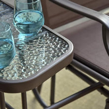 Outdoor Glider Bench&Chair, X&T 2 Person Patio Double Glider Rocker Chair with Metal Sliding Tracks, Patio Glider Swing Chair Loveseat with Sling Fabric and Center Table, for Porch Garden Lawn, Black