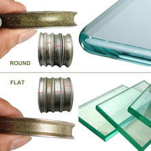 ZEEKYFOR Small Glass Edging Machine Electric Portable Glass Edger Straight Round Bevel Edge Trimmer Grinder DIY Glass Corner Grinding Edging Machine with 8 Diamond Wheels