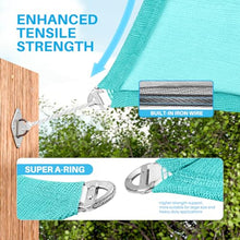 Patio Paradise 36' x 46' x 58.4' Triangle Super Ring Sun Shade Sail Turquoise, Large Shade Canopy Outdoor Heavy Duty Strengthen UV Block Fabric A-Ring Metal Spring Reinforcement - Customized