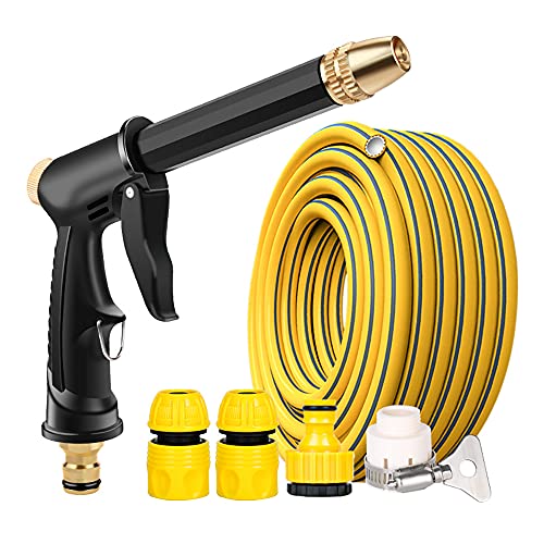 C/H Garden Hose Pipe 5m Flexible Lightweight with 4 Function Spray Gun Yellow