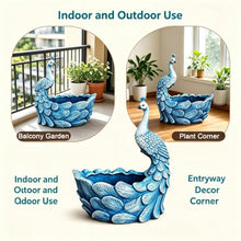 GZHERVICES Flower Pot Large Outdoor White/Blue Swan Planter
