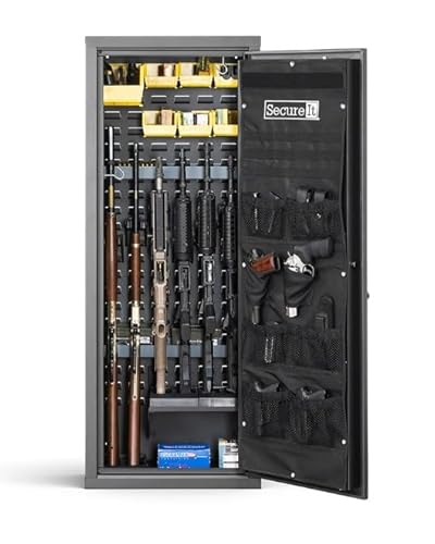 SecureIt Agile Model 52 Pro Gun Safe Grey - Biometric Home Firearm Storage