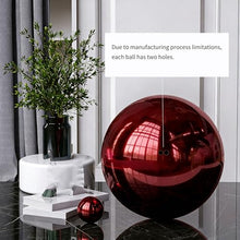 YDJIANCAI 1 Pcs Stainless Steel Gazing Globe Ball, Mirror Gazing Ball Polished Ornament Sphere, Hollow Floating Reflective Hemisphere, Home Outdoor Pond, Red(Size:18.89 in/48 cm)