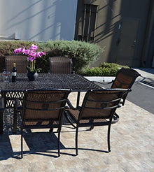 Santa Clara Outdoor Patio 7 pcs Dining Set Dark Bronze Cast Aluminum (Set with 6 Regular Chairs)