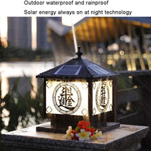 LumosPro Vintage Outdoor Solar Column Light - IP54 Waterproof Aluminum Pillar Head Lamp for Garden and Patio Decoration(Dark,Large)