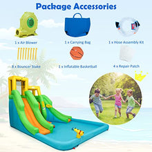 HONEY JOY Inflatable Water Slide 6-in-1 Kids Bouncer Multicolored
