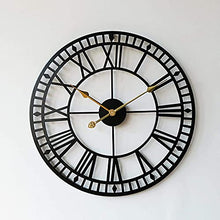 GFAZXDS Waterproof Outdoor Clock Garden Clocks Retro Roman Numeral Outdoor Wall Clock Simplicity Iron Art Outdoor Clocks Battery Operated Silent Outside Clocks