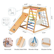 AVDAR Indoor Jungle Gym 8-in-1 Beechwood Toddler Climber Rainbow