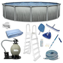 Blue Wave Martinique 27-ft Round 52-in Deep Hard Sided Above Ground Pool Kit with 7-in Steel Top Rails, Dual-Speed Sand Filter System, Ladder, Liner, Skimmer & Maintenance Kit – 16,200 Gallon Cap