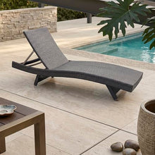 Lexicon Wicker Outdoor Lounge Chairs Set of 2 - Outdoor Lounger, Aluminium Frame, 3 Position Adjustable Backrest Patio Chaise Lounger for Garden, Backyard, Patio Poolside Lawn, Espresso