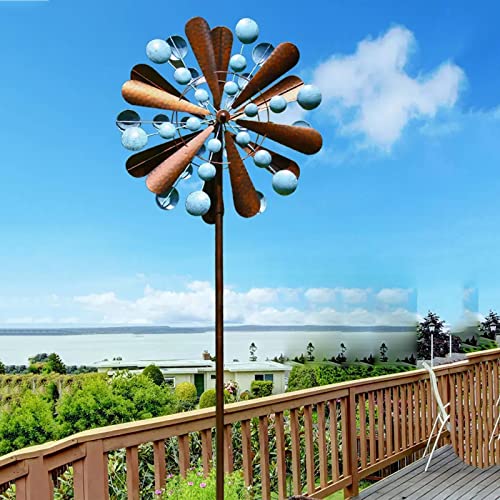 LFFH Ironwork Weathervane, Metal Outdoor Wind Spinners Dual Direction Wind Sculptures Wind Catchers for Garden Decoration