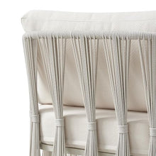 Armen Living Breeze Cream Metal Outdoor Club Chair with Pearl Cushions