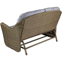 Northlight 46" Taupe Gray Resin Wicker Deep Seated Double Glider with Gray Cushions Grey