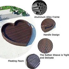 Round Floating Tray Drinks Holder, Pool Drink Holder, Floating Table for Pool, Pool Cup Holders,Rattan Floating Tray, Hot Tub Drinks Holder, Floating Bar for Pool, S White-60 * 60 * 15cm
