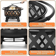 BBQ Grill Outdoor Outdoor Fire Pit, Firepit Brazier Garden BBQ Cooking Grill Round Stove Patio Heater Height Adjustable BBQ