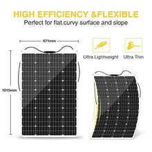 AUECOOR 640W Solar & Wind Power Kit: 2pcs 120W Flexible Solar Panel+400W Wind Turbine+1000W Inverter for RV, Boat, Cabin,Trailer, Other Off Grid Applications