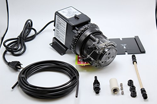 Stenner 85MJH2A2S Peristaltic Adjustable-Head Chemical Injection Pump, 0.8–17 GPD, 100 PSI, 120V, Polycarbonate, Black