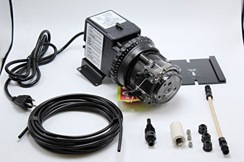 Stenner 85MJH2A2S Peristaltic Adjustable-Head Chemical Injection Pump, 0.8–17 GPD, 100 PSI, 120V, Polycarbonate, Black
