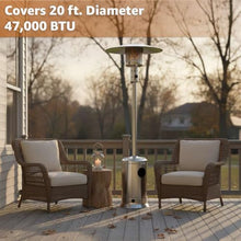 Stainless Steel Steel Propane Patio Heater 47,000 BTU – Portable Outdoor Gas Heater with Round Reflector & Stainless Steel Burner for Backyard, Restaurant, Bar, Deck, Garden, Outdoor Catering Events