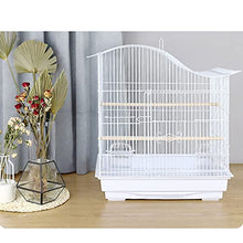 QTBH Flight Cage Medium-Sized Bird Cage Parrot Cage Home Metal Peony Tiger Skin Pearl Bird with Handle and Feeding Box, Suitable for Parakeets, Canaries, Love Birds Bird Cage (Color : White)