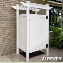 Zippity Hampton Outdoor Shower Enclosure, White Vinyl DIY Kit