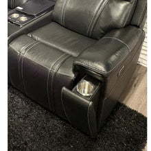 Global Furniture U8880 Leather Power Reclining Loveseat w/Cooler in Black