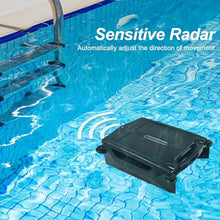 Solar Powered Cordless Robotic Pool Cleaner,2500mAh Battery, Rechargeable Pool Skimmer Robot with Dual Charging 2 Cleaning Modes
