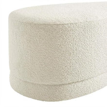 Outdoor Escape Beige Upholstered Ottoman Bench for Outdoor Living, Modern Design, Sturdy Construction, Comfortable Seat, Versatile Use, Durable Fabric