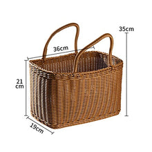 Picnic Baskets Storage Baskets Bag Picnic Rattan Flower Beach with Handle Straw Market Fruit Tote for Hand Shopping，