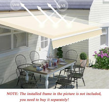 WZUOPG Manual Retractable Awning Door Window Awning Shelter Outdoor Canopy Home Deck Canopy with Manual Crank Handle（Frame Included ）